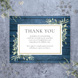 ブルー ラスティック グリーン 葬儀 生命の祝祭 サンキューカード