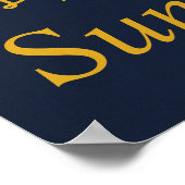 ブルー ラスティック ヒマワリ ポスター (角)