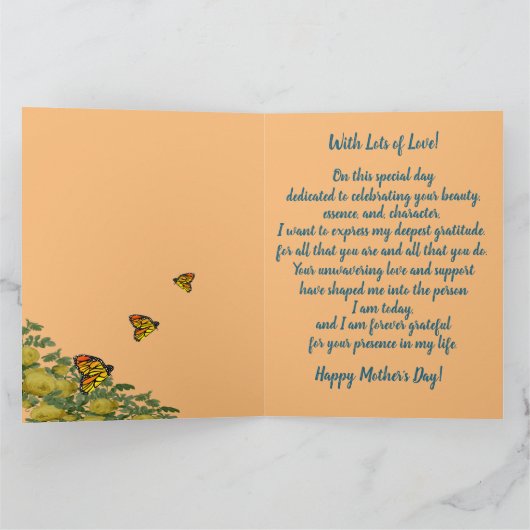 ブルー ラスティック フラワール アフリカ系アメリカ人 母の日 カード (内部)