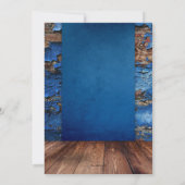 ブルー ラスティック ワイン テイスティング パーティー 招待状 (裏面)