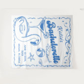 ブルー ラスト トースト ビーチ バチェロレッテ パーティー タペストリー (正面(横))