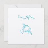 ブルー ラディアンス ハミングバード キス ラブ バード ウェディング 招待状 (裏面)