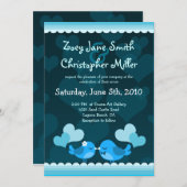 ブルー·ラブ·バ結婚ーズ5x7ポートレート招待状 招待状 (正面/裏面)