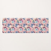 ブルー&ラベンダー開花オン赤面 ヨガマット (裏面(横))