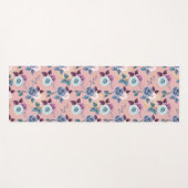 ブルー&ラベンダー開花オン赤面 ヨガマット (正面(横))