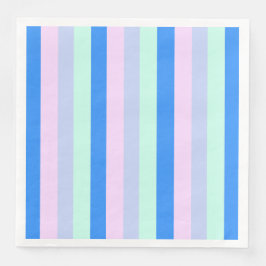 ブルー、ラベンダー、ピンク&パステルミントグリーンストライプズ