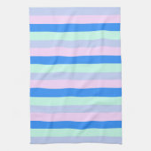 ブルー、ラベンダー、ピンク&パステルミントグリーンストライプズ キッチンタオル (縦)