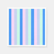 ブルー、ラベンダー、ピンク&パステルミントグリーンストライプズ