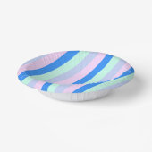 ブルー、ラベンダー、ピンク&パステルミントグリーンストライプズ ペーパーボウル (傾斜あり)