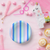ブルー、ラベンダー、ピンク&パステルミントグリーンストライプズ ペーパーボウル (パーティー)