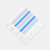 ブルー、ラベンダー、ピンク&パステルミントグリーンストライプズ 縁ありランチョンナプキン (角)