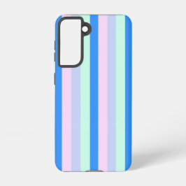 ブルー、ラベンダー、ピンク&パステルミントグリーンストライプズ SAMSUNG GALAXY S21ケース