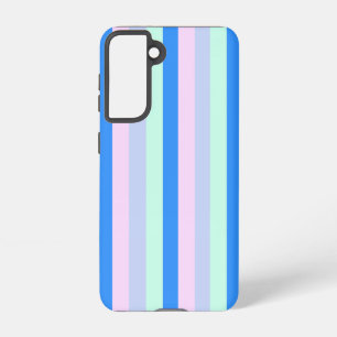 ブルー、ラベンダー、ピンク&パステルミントグリーンストライプズ SAMSUNG GALAXY S21ケース