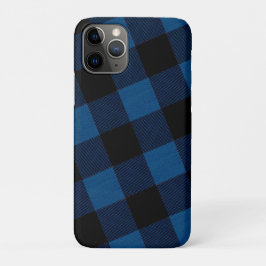 ブルー・ランバージャック・チェック柄 iPhone 11 PROケース