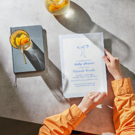 ブルー リボン コケッタ ベビー シャワー 招待状