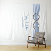 ブルー リボン シルバー インフィニティ ウェディング バックドロップ タペストリー (インサイチュ(横))