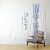 ブルー リボン ダイヤモンド インフィニティ ウェディング バックドロップ タペストリー (インサイチュ(横))