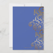 ブルー・レイ・オブ・フローラル セーブ・ザ・デート ウェディング カード (裏面)