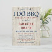 ブルー&レッドウッド素朴婚約パーティ 招待状 (スタンド正面)