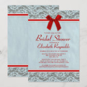 ブルー&レッドカントリーレースブライダルシャワー招待状 招待状 (正面/裏面)