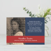 ブルー/レッドスクールカラーブロックグラード招待状 招待状 (スタンド正面)