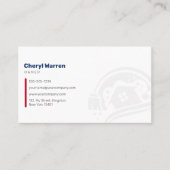 ブルー&レッドハウスクリーニングサービスハウスキーピング 名刺 (正面)