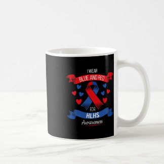 ブルー+レッドリボンのハート病Tシャツ 2月用 コーヒーマグカップ