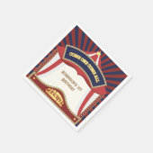 ブルー&レッドレトロカーニバル誕生日 スタンダードカクテルナプキン (角)