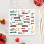 ブルー&レッド高速レトロヴィンテージレーシングカー スタンダードランチョンナプキン (インサイチュ)