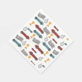 ブルー&レッド高速レトロヴィンテージレーシングカー スタンダードランチョンナプキン (角)