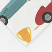 ブルー&レッド高速レトロヴィンテージレーシングカー フリースブランケット (角)