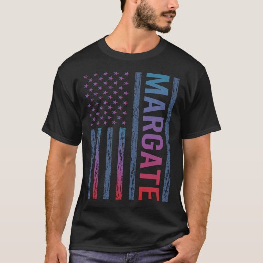 ブルー レッド フラッグ - マーゲート Tシャツ (正面)