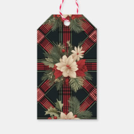 ブルー、レッド、ブラックスコティッシュケルト(タータンチェック)パターンT ギフトタグ