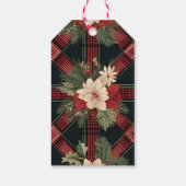 ブルー、レッド、ブラックスコティッシュケルト(タータンチェック)パターンT ギフトタグ (裏面)