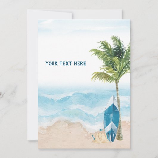 ブルー レトロ サーフ サイン カード (正面)