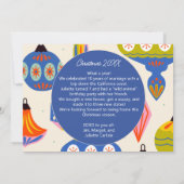 ブルー レトロ ホリデー フォト カード | 横 (裏面)