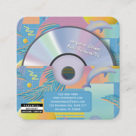 ブルー レトロ ヴェイパーウェーブ ミュージック プロデューサー CD DJ スクエア名刺