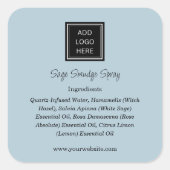 ブルー |ロゴ原料の製品ラベル スクエアシール (正面)