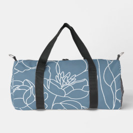 ブルー・ワイルドフラワーモダン ダッフルバッグ