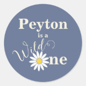 ブルー ワイルド ワン ファースト バースデー ラウンドシール (正面)