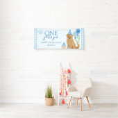 ブルー ワン ゴールデン イヤー レトリバー パピー 1歳の誕生日 横断幕 (インサイチュ)