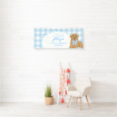 ブルー ワン ゴールデン イヤー レトリバー 子犬 1歳 誕生日 横断幕 (インサイチュ)