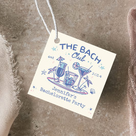 ブルー ワ whimsical ビーチ カクテル ブライズメイド パーティー フェイバータグ