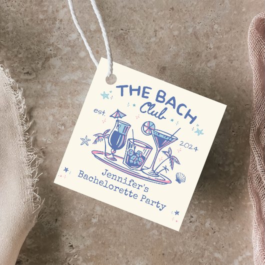 ブルー ワ whimsical ビーチ カクテル ブライズメイド パーティー フェイバータグ