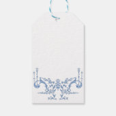 ブルー ヴィクトリアン オルネイト グレイス フローラル ブライダル シャワー ギフトタグ (裏面)