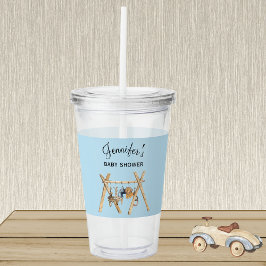 ブルー&ヴィンテージベビージムトイ、ベビーシャワー アクリルタンブラー