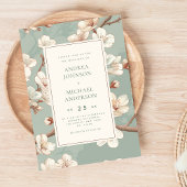 ブルー | ヴィンテージ日本のさくらんぼ結婚ブロッサム 招待状