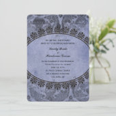 ブルー ヴィンテージ カトリック クロス ウェディング 招待状 (スタンド正面)