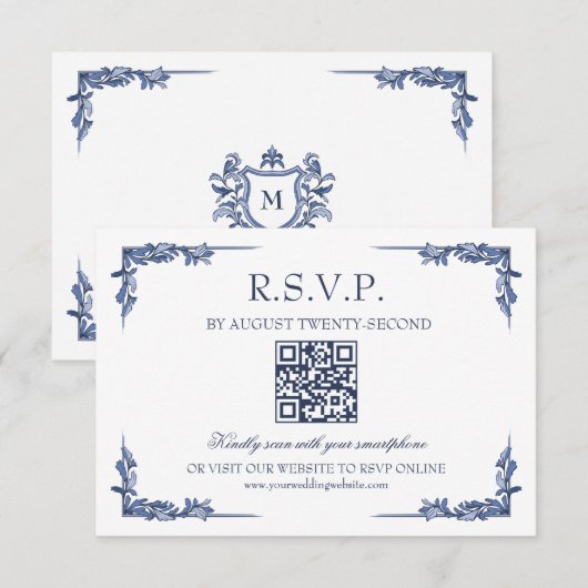 ブルー ヴィンテージ クラスト モノグラム RSVP オンライン (正面/裏面)