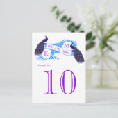 ブルー ヴィンテージ ペコック ウェディング テーブル ナンバー 8806CE ポストカード (スタンド正面)